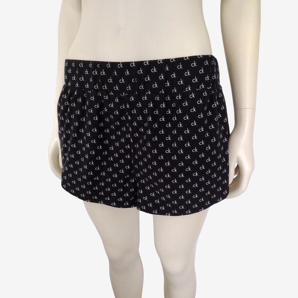 Calvin Klein Black and White CK Logo Pajama Shorts Size XL - Picture 5 of 9